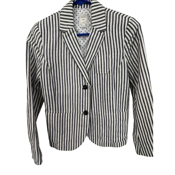 GAP Jackets & Blazers - GAP Unstructured Navy Stripe Blazer Women's 2 Corpcore